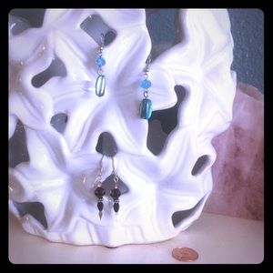 2 pair dangle beaded earrings J111